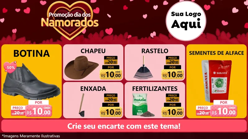 Modelo de TV para TV Horizontal com o tema Promoção Dia Dos Namorados para Agropecuária