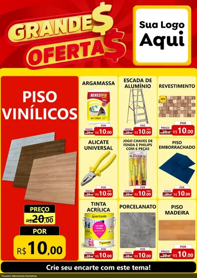 Modelo de Encarte para Encarte A4 Vertical com o tema Grandes Ofertas para Material para Construção