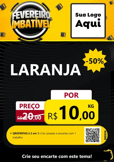 Modelo de Cartaz para Cartaz A4 Vertical com o tema Fevereiro Imbatível para Hortifrúti