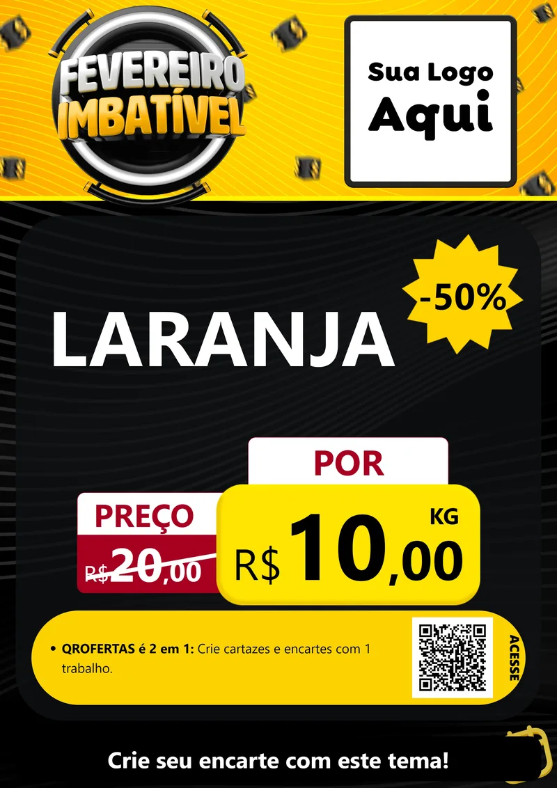 Modelo de Cartaz para Cartaz A4 Vertical com o tema Fevereiro Imbatível para Hortifrúti
