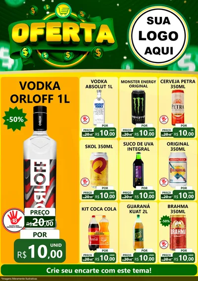 Modelo de Encarte para Encarte A4 Vertical com o tema Oferta para Distribuidora de bebidas