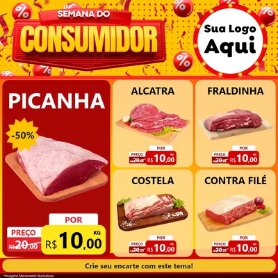 Modelo de Rede Social para Feed Facebook com o tema Semana do Consumidor para Açougue