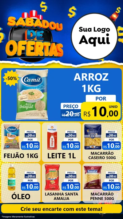 Modelo de Rede Social para Stories com o tema Sabadou de Ofertas para Supermercado