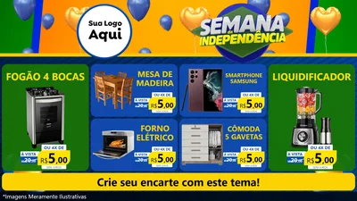Modelo de TV para TV Horizontal com o tema Semana da Independência para Móveis e Eletro