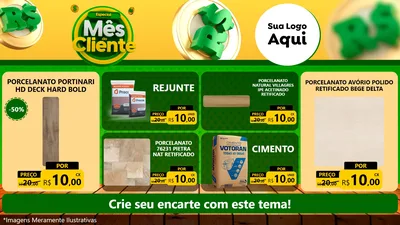 Modelo de TV para TV Horizontal com o tema Especial Mês do Cliente para Pisos e revestimentos