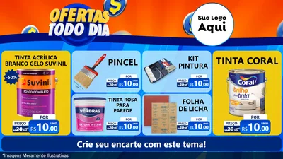 Modelo de TV para TV Horizontal com o tema Ofertas Todo Dia para Tintas e Ferramentas