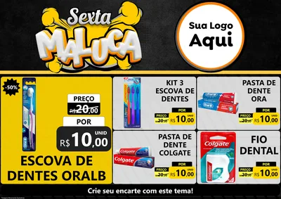 Modelo de Encarte para Encarte A4 Horizontal com o tema Sexta Maluca para Higiene Pessoal