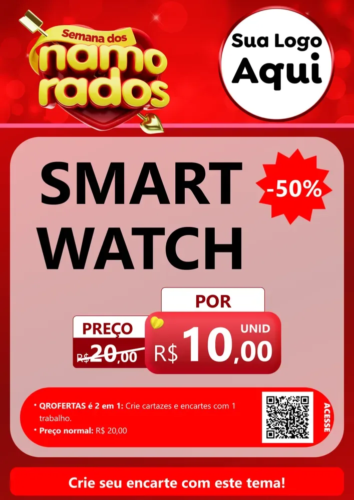 Modelo de Cartaz para Cartaz A4 Vertical com o tema Semana dos namorados para Informática