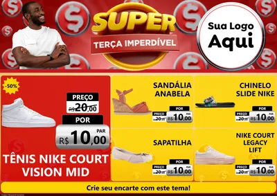 Modelo de Encarte para Encarte A4 Horizontal com o tema Super Terça Imperdível para Calçados