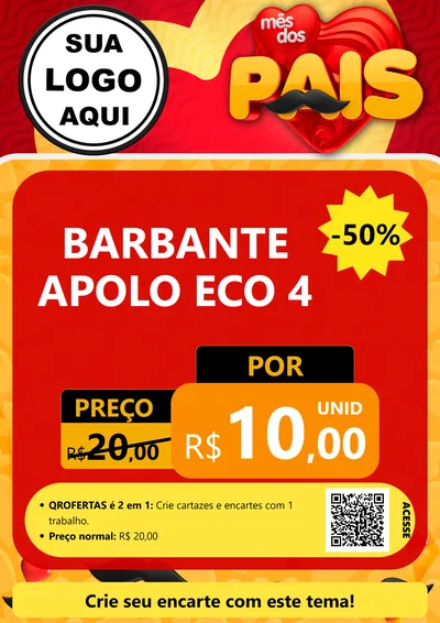 Modelo de Cartaz para Cartaz A4 Vertical com o tema Mês Dos Pais para Armarinho e Aviamentos