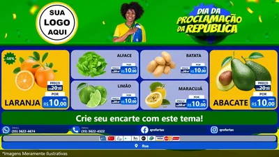 Modelo de TV para TV Horizontal com o tema Dia Da Proclamação Da República para Hortifrúti
