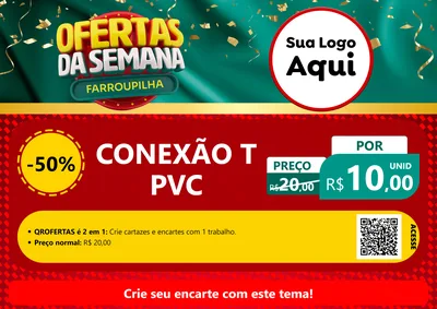 Modelo de Cartaz para Cartaz A4 Horizontal com o tema Ofertas da Semana Farroupilha para Tubos e conexões