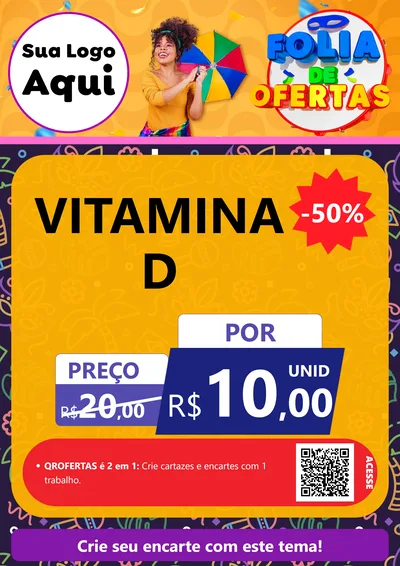 Modelo de Cartaz para Cartaz A4 Vertical com o tema Folia de Ofertas para Farmácia