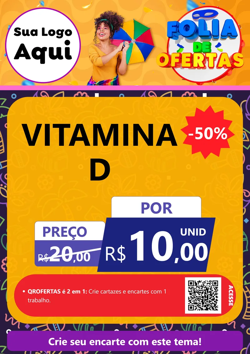 Modelo de Cartaz para Cartaz A4 Vertical com o tema Folia de Ofertas para Farmácia