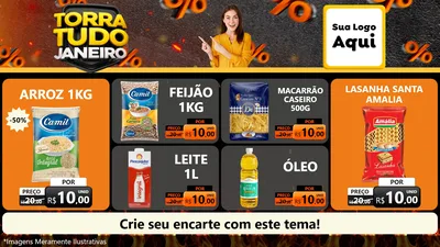 Modelo de TV para TV Horizontal com o tema Torra Tudo Janeiro para Supermercado