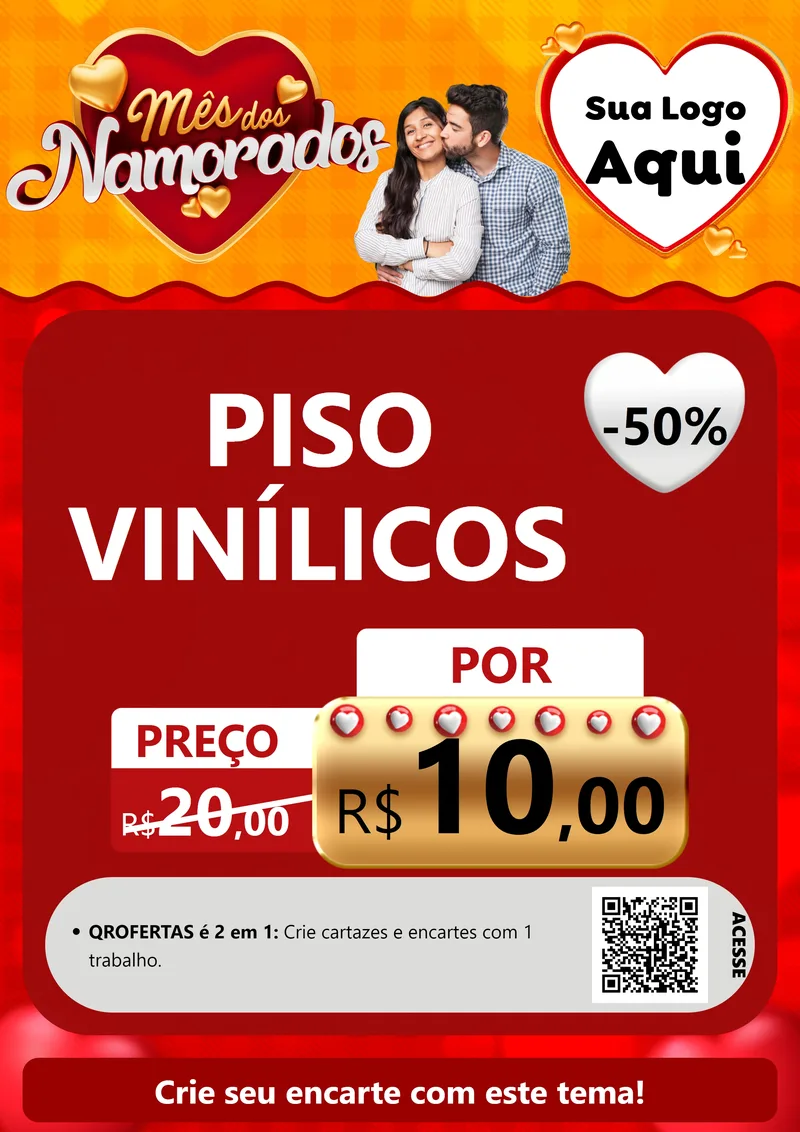 Modelo de Cartaz para Cartaz A4 Vertical com o tema Mês dos Namorados para Material para Construção