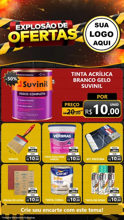 Modelo de Rede Social para Stories com o tema Explosão de Ofertas para Tintas e Ferramentas