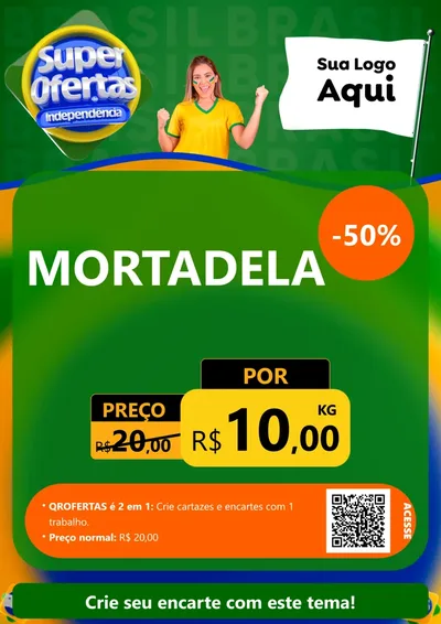 Modelo de Cartaz para Cartaz A4 Vertical com o tema Super Ofertas de Independência para Frios e Laticínios