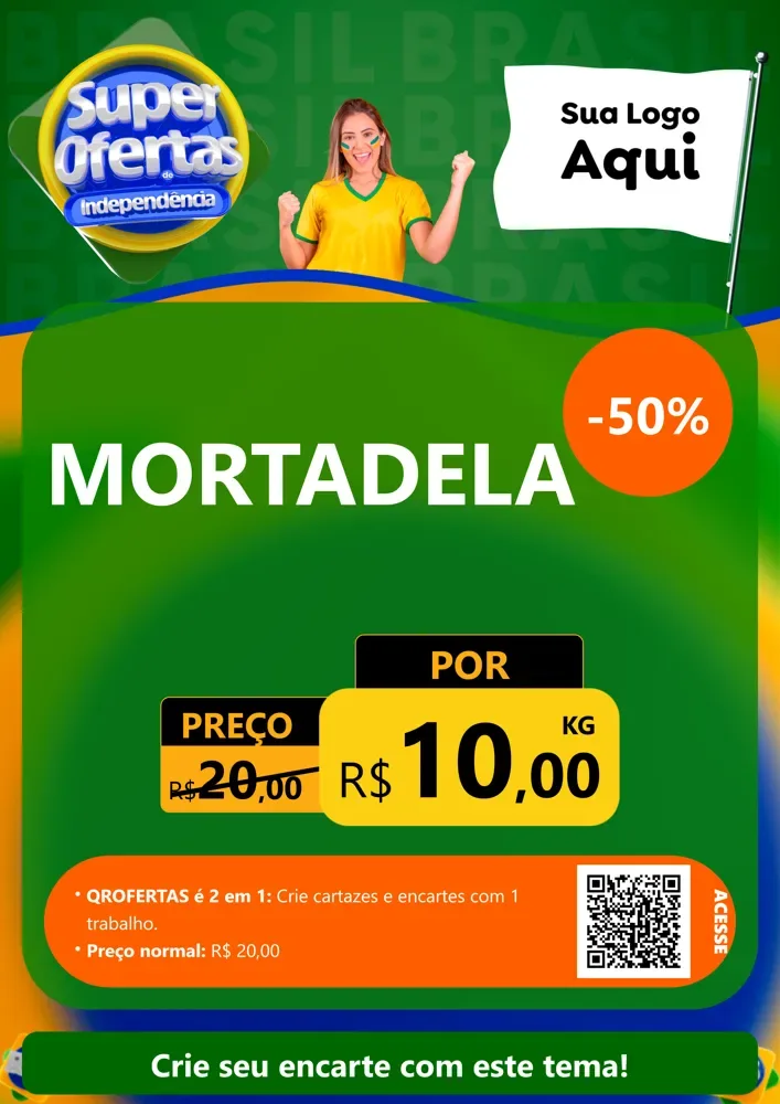 Modelo de Cartaz para Cartaz A4 Vertical com o tema Super Ofertas de Independência para Frios e Laticínios