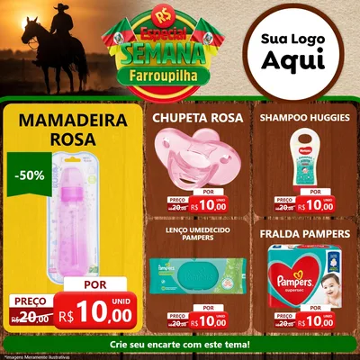 Modelo de Rede Social para Feed Facebook com o tema Especial Semana Farroupilha para Bebês