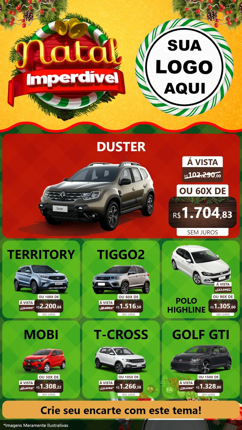 Modelo de Rede Social para Stories com o tema Natal Imperdível para Concessionaria de Carros