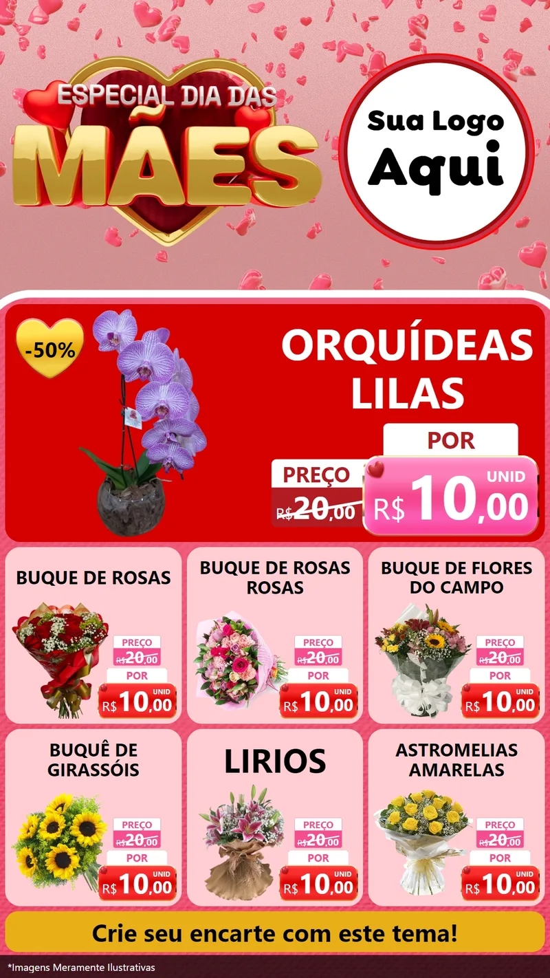 Modelo de Rede Social para Stories com o tema Especial Dia Das Mães para Floricultura e jardim