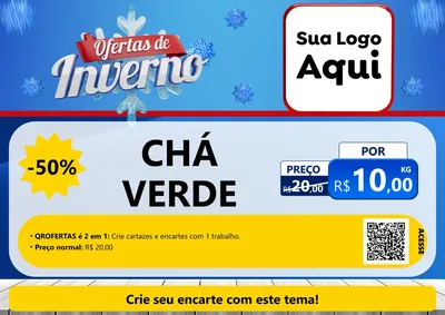 Modelo de Cartaz para Cartaz A4 Horizontal com o tema Ofertas de Inverno para Produtos Naturais
