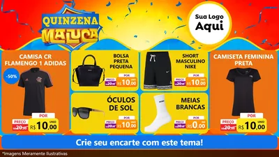 Modelo de TV para TV Horizontal com o tema Quinzena Maluca para Roupas e acessórios
