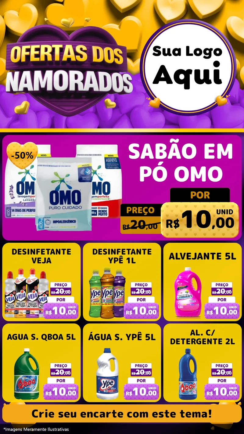 Modelo de Rede Social para Stories com o tema Oferta Dos Namorados para Produtos de Limpeza