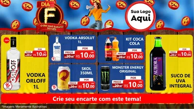 Modelo de TV para TV Horizontal com o tema Dia F - O Dia Mais Barato Do Mês para Distribuidora de bebidas