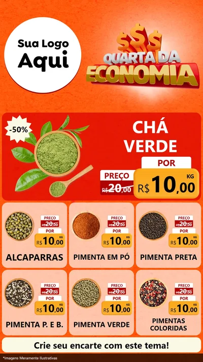 Modelo de Rede Social para Stories com o tema Quarta da Economia para Produtos Naturais