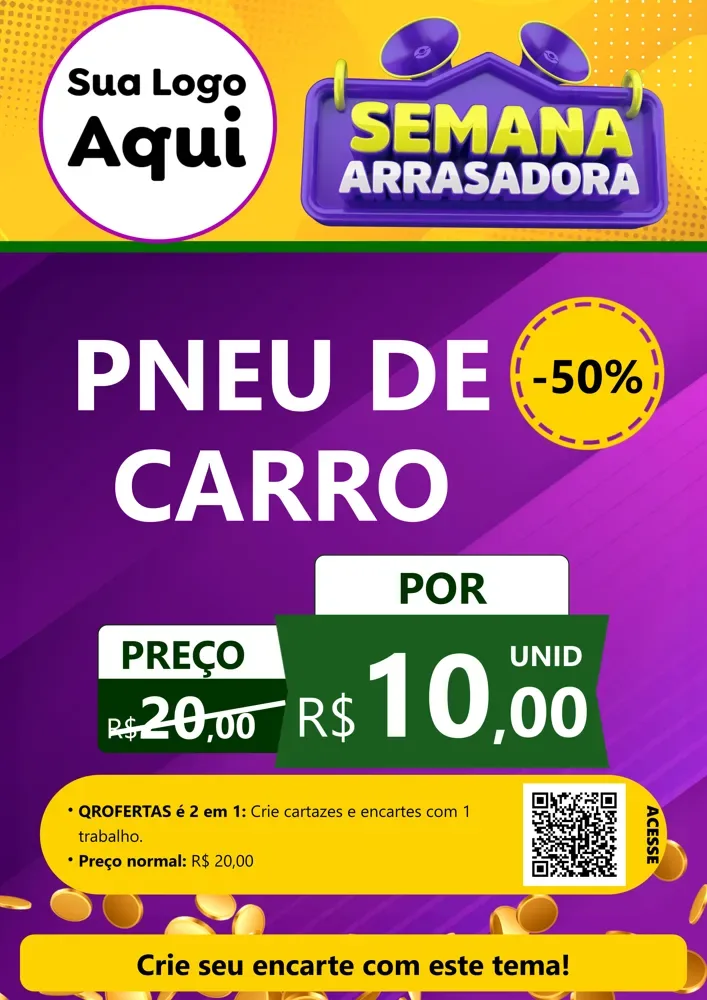 Modelo de Cartaz para Cartaz A4 Vertical com o tema Semana Arrasadora para Auto peças