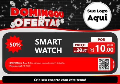 Modelo de Cartaz para Cartaz A4 Horizontal com o tema Domingou de Ofertas para Informática