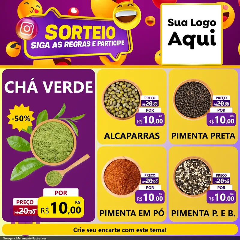 Modelo de Rede Social para Feed Facebook com o tema Sorteio para Produtos Naturais