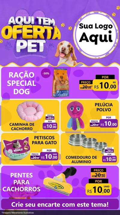 Modelo de TV para TV Vertical com o tema Aqui tem Oferta Pet para Pet Shop