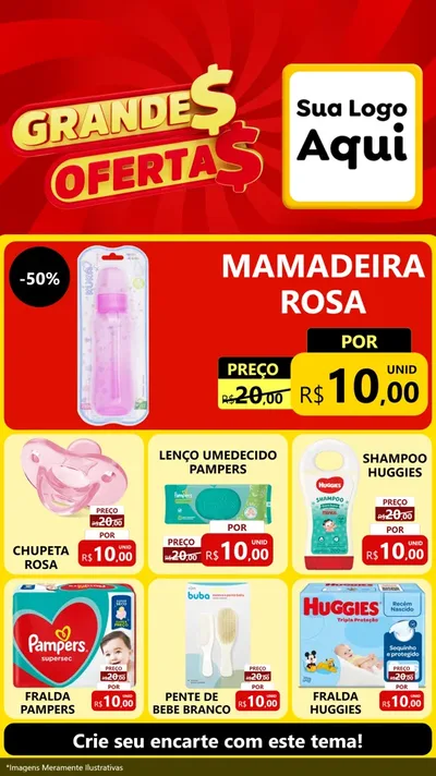 Modelo de Rede Social para Stories com o tema Grandes Ofertas para Bebês