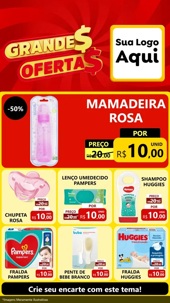 Modelo de Rede Social para Stories com o tema Grandes Ofertas para Bebês