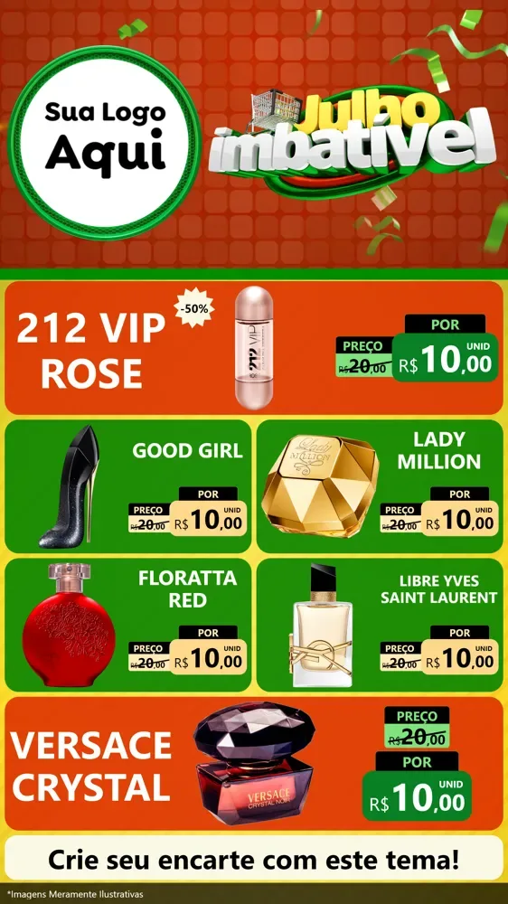 Modelo de TV para TV Vertical com o tema Julho Imbatível para Perfumes