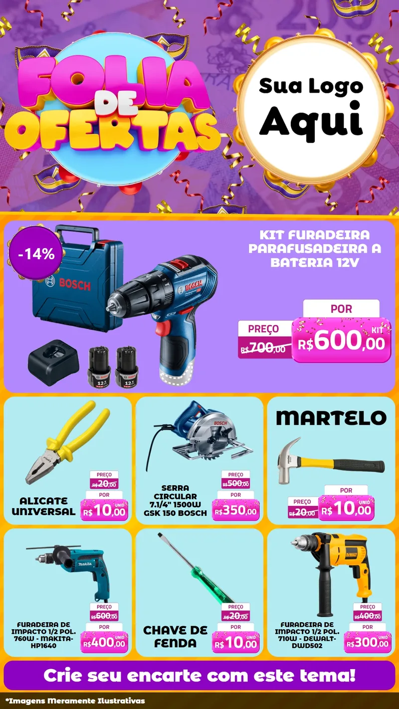 Modelo de Rede Social para Stories com o tema Folia de Ofertas para Maquinas e Ferramentas