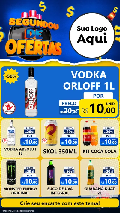 Modelo de Rede Social para Stories com o tema Segundou de Ofertas para Distribuidora de bebidas