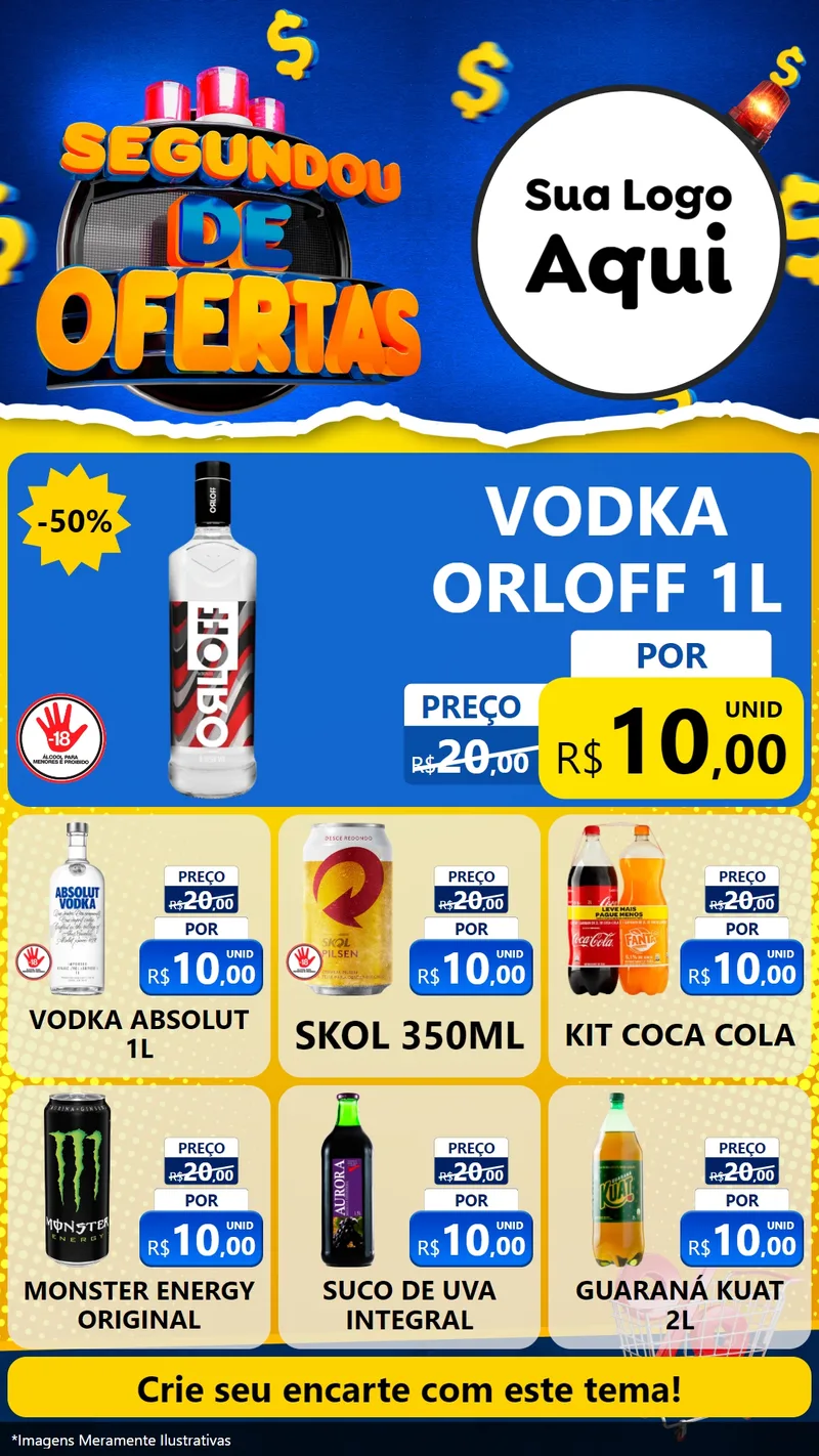 Modelo de Rede Social para Stories com o tema Segundou de Ofertas para Distribuidora de bebidas