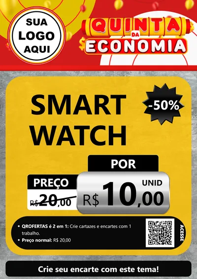 Modelo de Cartaz para Cartaz A4 Vertical com o tema Quinta da Economia para Informática