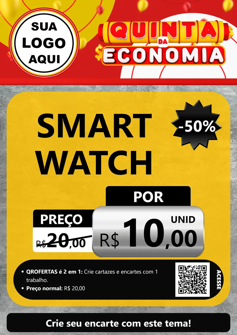 Modelo de Cartaz para Cartaz A4 Vertical com o tema Quinta da Economia para Informática