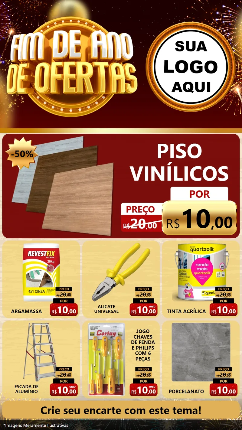 Modelo de Rede Social para Stories com o tema Fim de Ano de Ofertas para Material para Construção