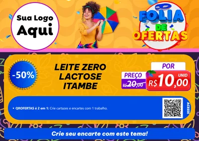Modelo de Cartaz para Cartaz A4 Horizontal com o tema Folia de Ofertas para Frios e Laticínios