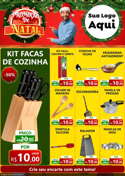 Modelo de Encarte para Encarte A4 Vertical com o tema Promoção de Natal para Utilidades Domésticas