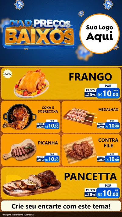 Modelo de TV para TV Vertical com o tema Dia D Preço Baixo para Assados