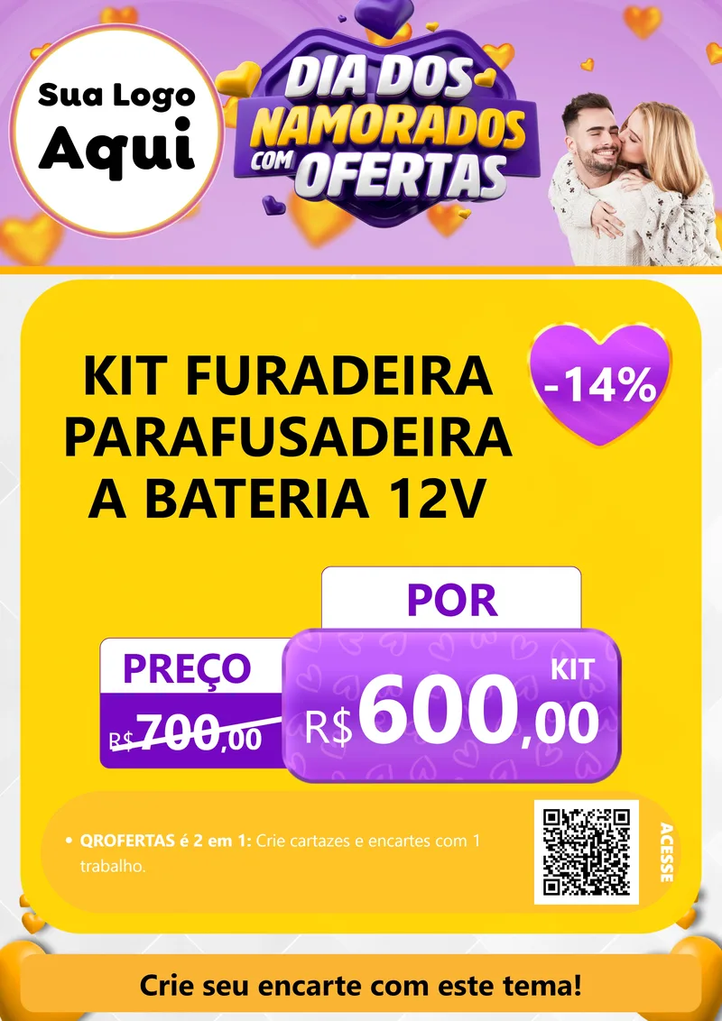 Modelo de Cartaz para Cartaz A4 Vertical com o tema Dia Dos Namorados Com Ofertas para Maquinas e Ferramentas