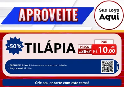 Modelo de Cartaz para Cartaz A4 Horizontal com o tema Aproveite para Peixaria