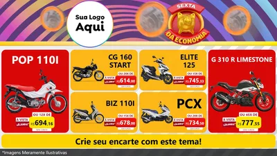 Modelo de TV para TV Horizontal com o tema Sexta da Economia para Concessionaria de Motos